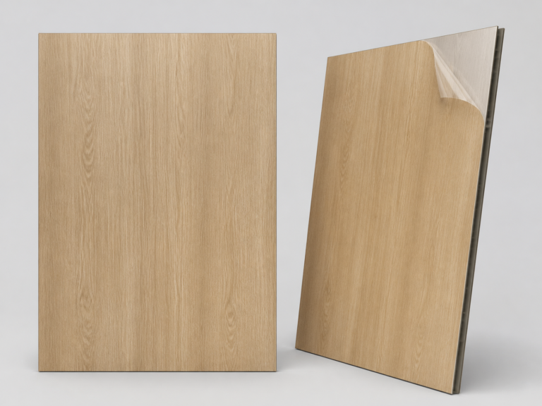 AI-generated illustrative render of a marble-look bamboo-charcoal WPC wall panel; final supplied finish requires order confirmation.
