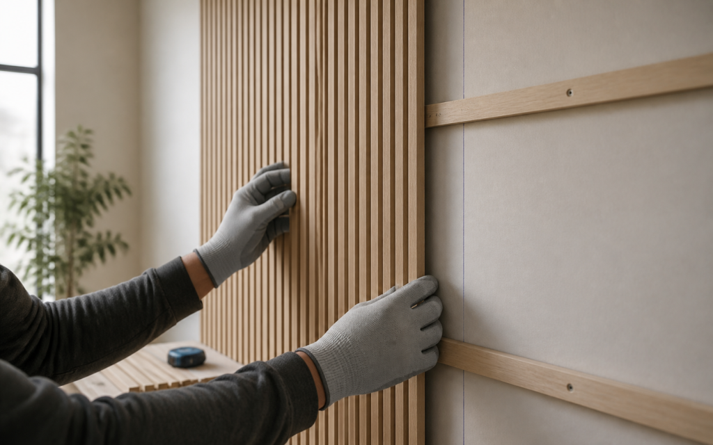 Illustrative installation planning for a fluted WPC wall panel