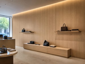 Integrated WPC wall panels in a retail interior — visual reference