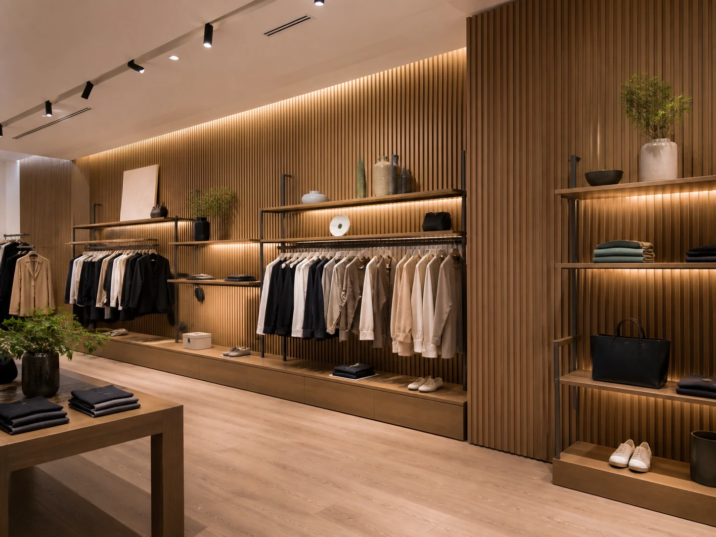 Commercial shop-fit installation using interior wall panel system